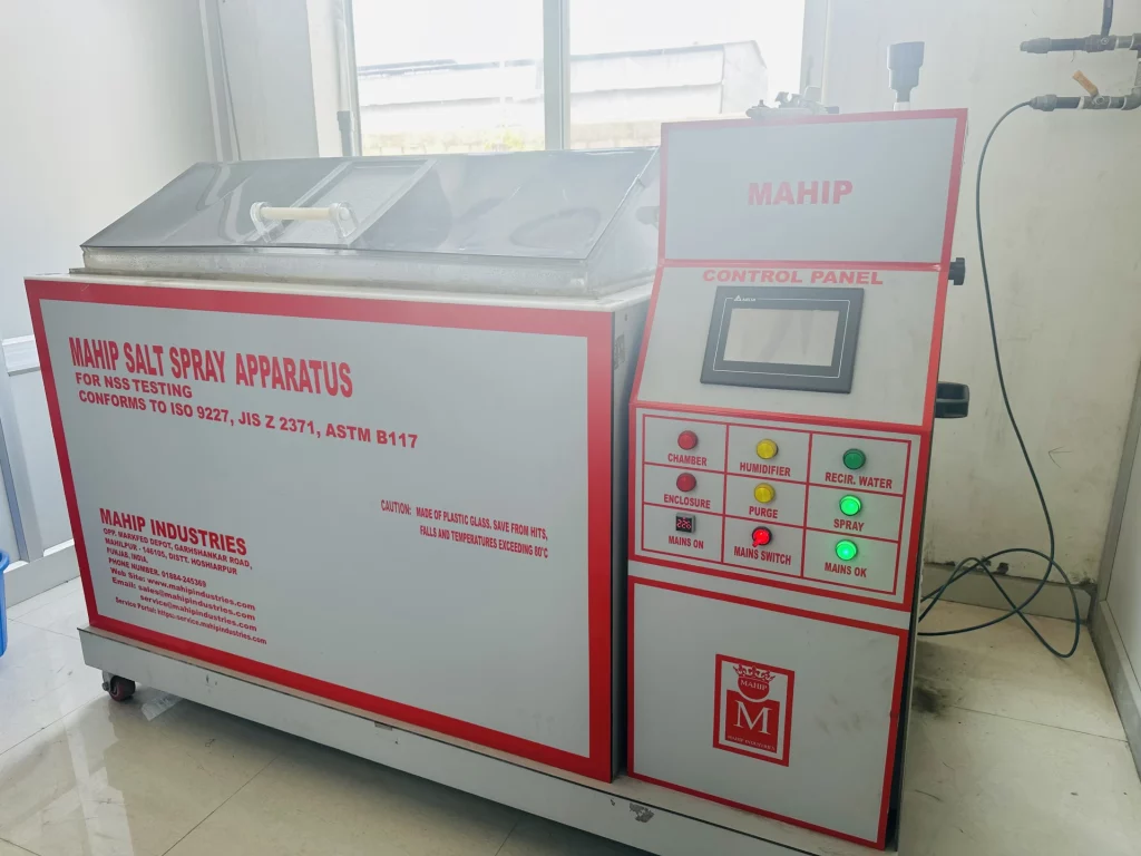 Salt spray testing machine for scaffolding clamps, jacks, and construction parts corrosion resistance